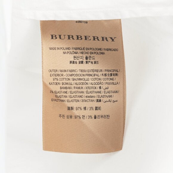 Burberry White Cotton-Poplin Scalloped-Trim Buttoned Shirt - Picture 9 of 12